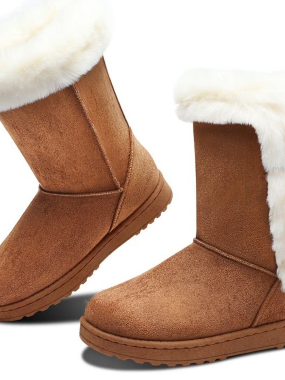 Classic Faux-Shearling Winter Boots - Chestnut